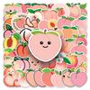 50 Peach Doodle Cartoon Fruit Children's Gum Card Reward DIY Mobile Case Suitcase Sticker Waterproof