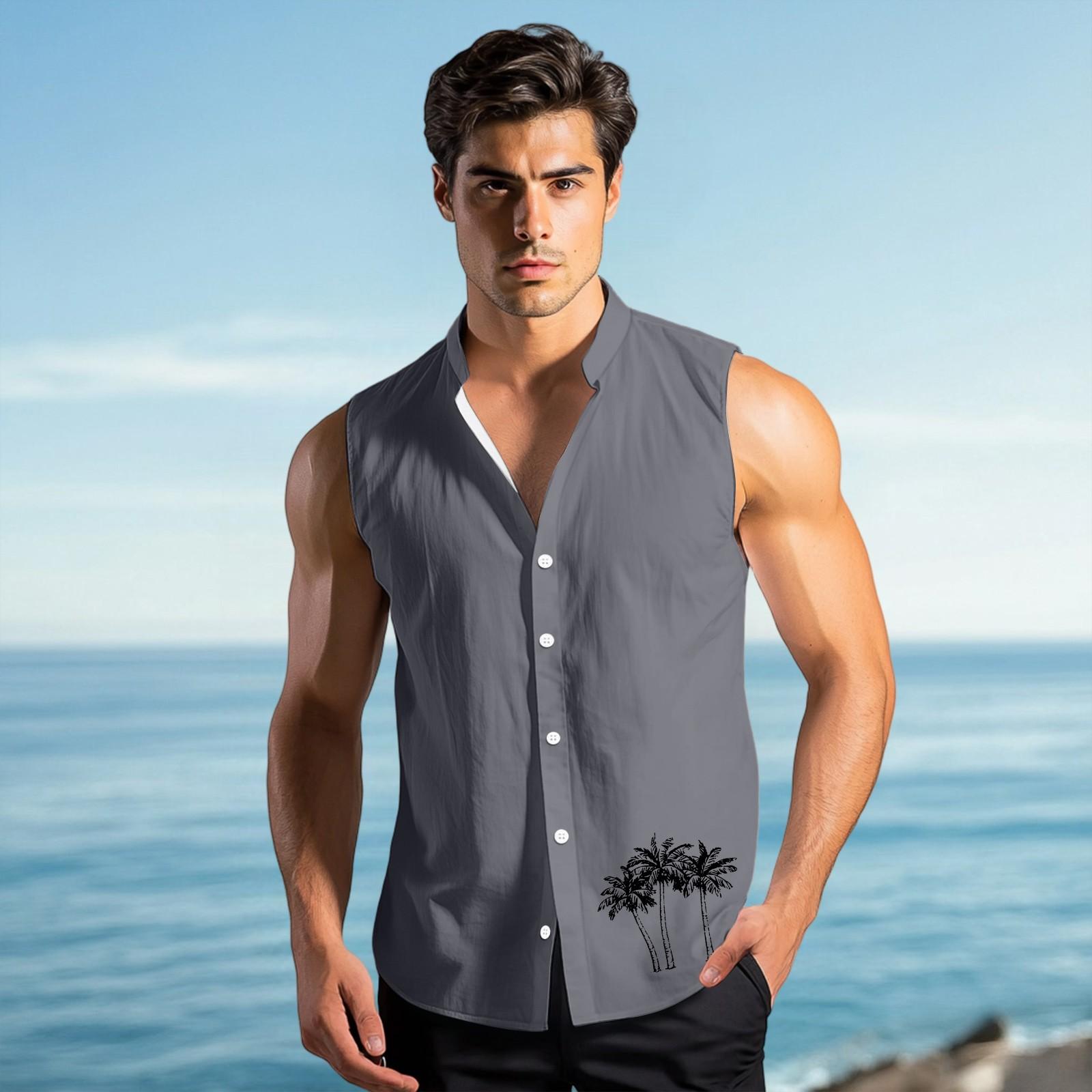 

Чоловіча мода Принтована Безрукавка з Лацканами на Ґудзиках XL