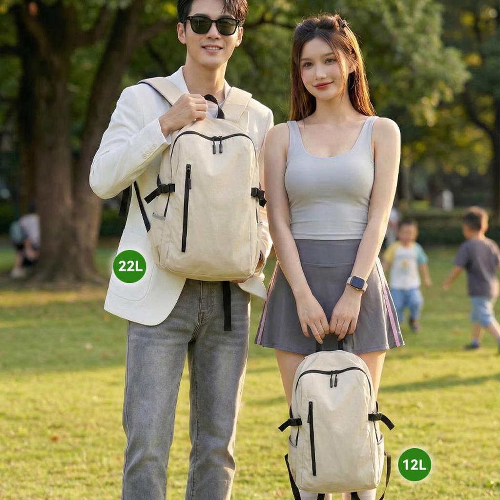12L Unisex Sports Shoulder Bag Travel Commuter Student School Bag Off-White