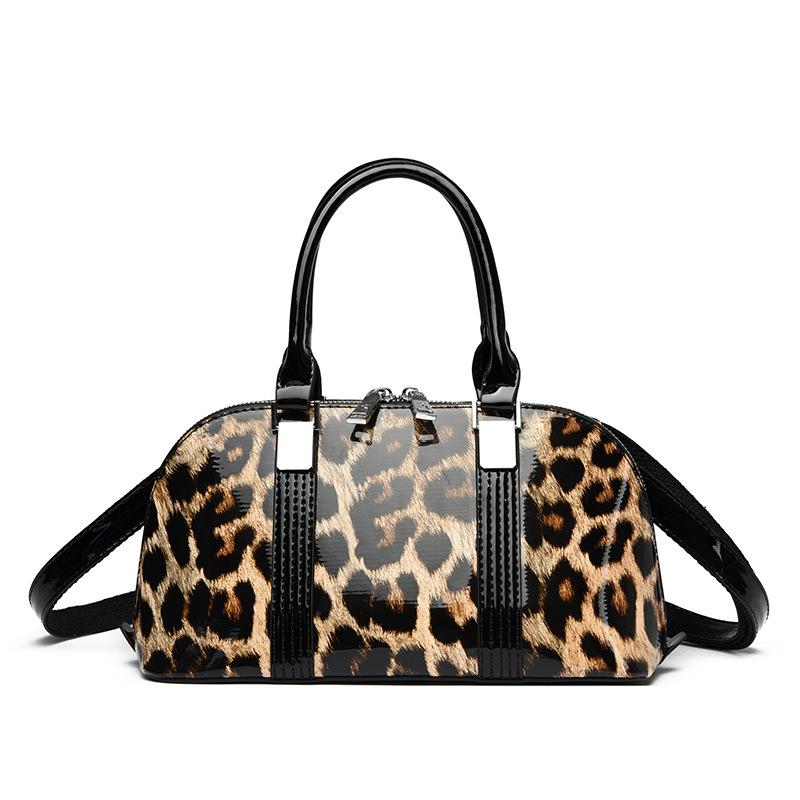 

Новая роскошная лакированная кожаная сумка с тиснением под крокодила через плечо - горячая распродажа, элегантная дизайнерская женская сумка-тоут цветной печати леопарда