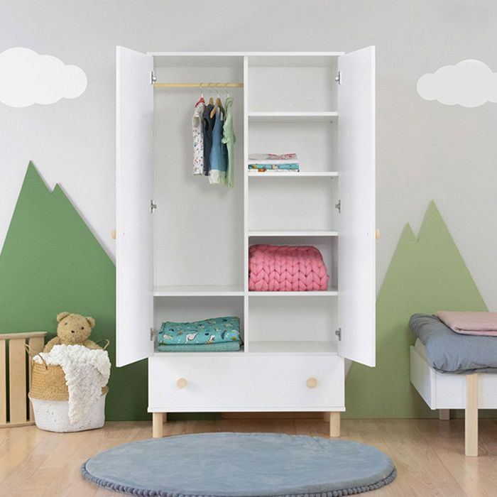 Armoire enfant avec tiroir COMBO blanc