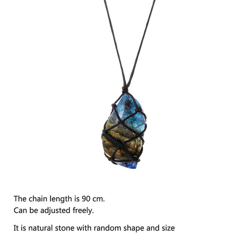 Labradorite Necklace for Women Moonstone Sunstone Pendant & Necklace Divination Spiritual Meditation Buddha Yoga Jewelry