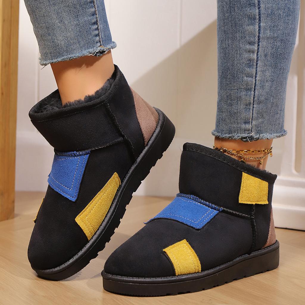 Fashion Women Winter Thickened Short Snow Boots Flat Round Toe Cotton Shoes Women Fashionable Comfortable Boots Women Zapatos De Mujer