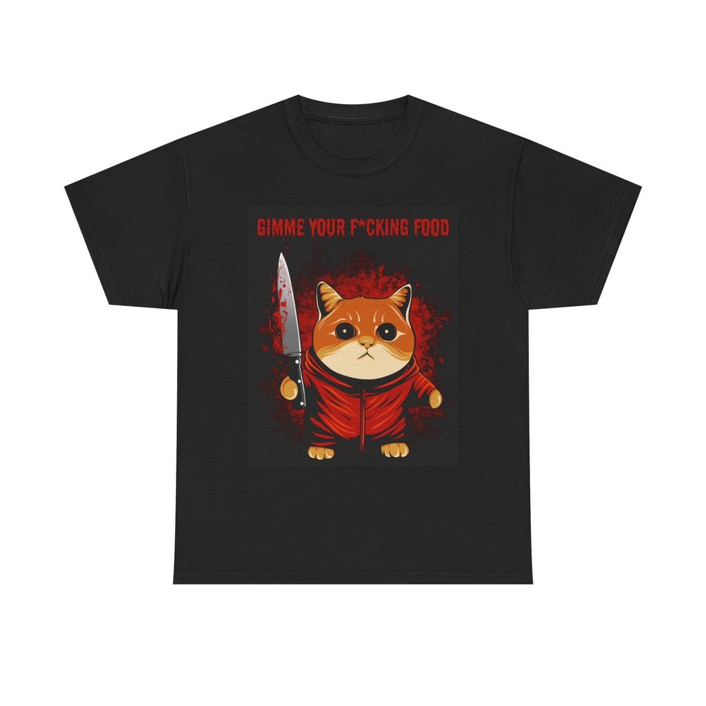 Gimme Your Food Funny Cat T Shirt Kittens Comedy Unisex Heavy Cotton Tee