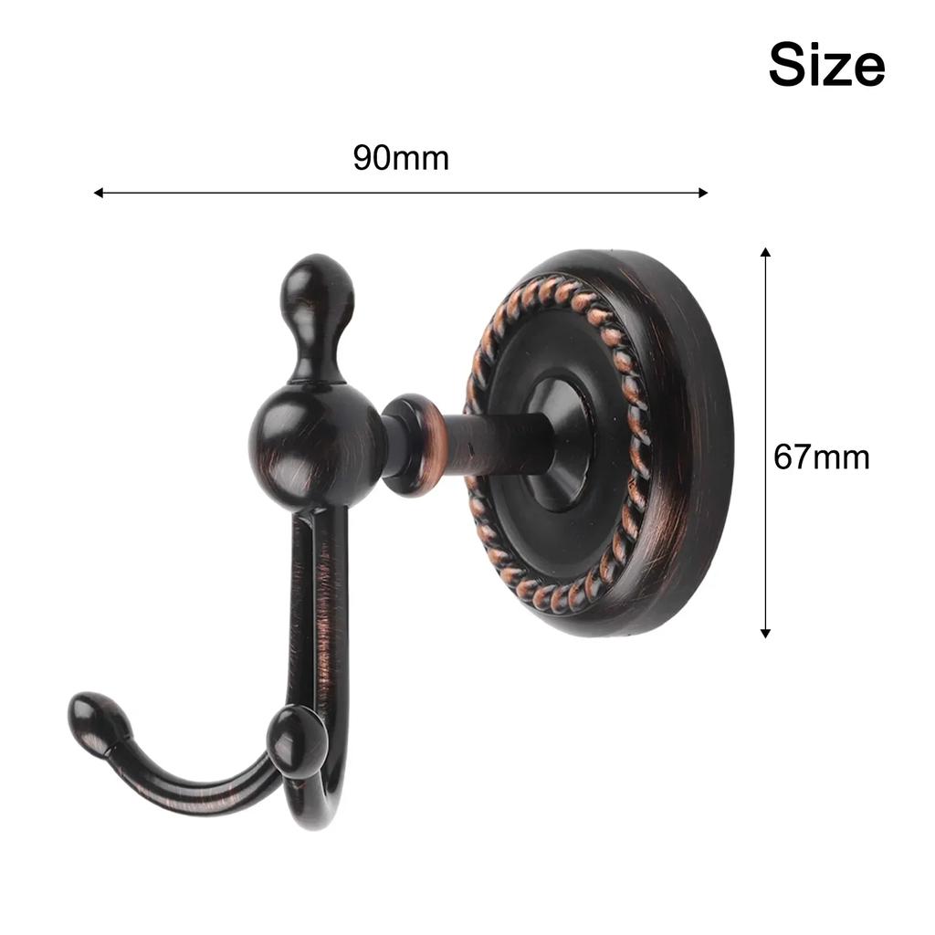 Brass coat hook with black bronze finish for bathroom and kitchen reliable and solid with installation hardware