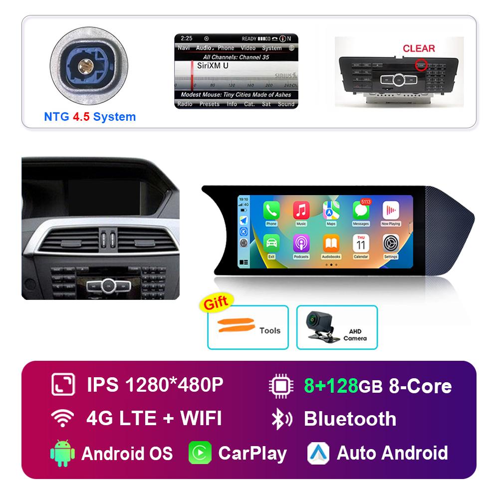 8.8 Inch for Mercedes Benz C Class W204 2011-2014 NTG 4.5 System Android Car Radio Multimedia Player GPS HD Touch Screen GPS