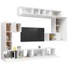 VidaXL Ensemble de meuble TV 8 pcs Blanc Aggloméré