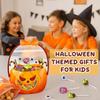 Halloween Pumpkin Candy Bags with Handles Clear Pumpkin Pattern Gift Bags Trick or Treat Bags for Party Candy Cookie Packaging