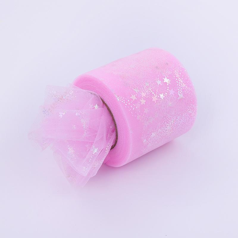 Rainbow Love Heart Tulle Ribbon for Crafts Gift Diy Package Wrap Decorative Ribbons Love Stars Lace Christmas Decor