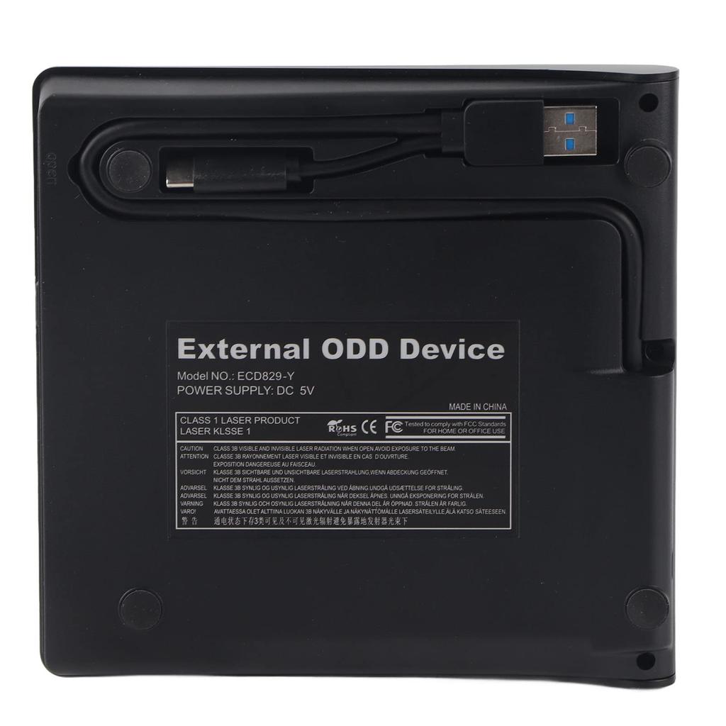 External CD External Optical Mobile Dual Port DVD Drive for Laptop Portable CD DVD RW Player Drive, Drive, USB3.0 Computers, (Read Only)