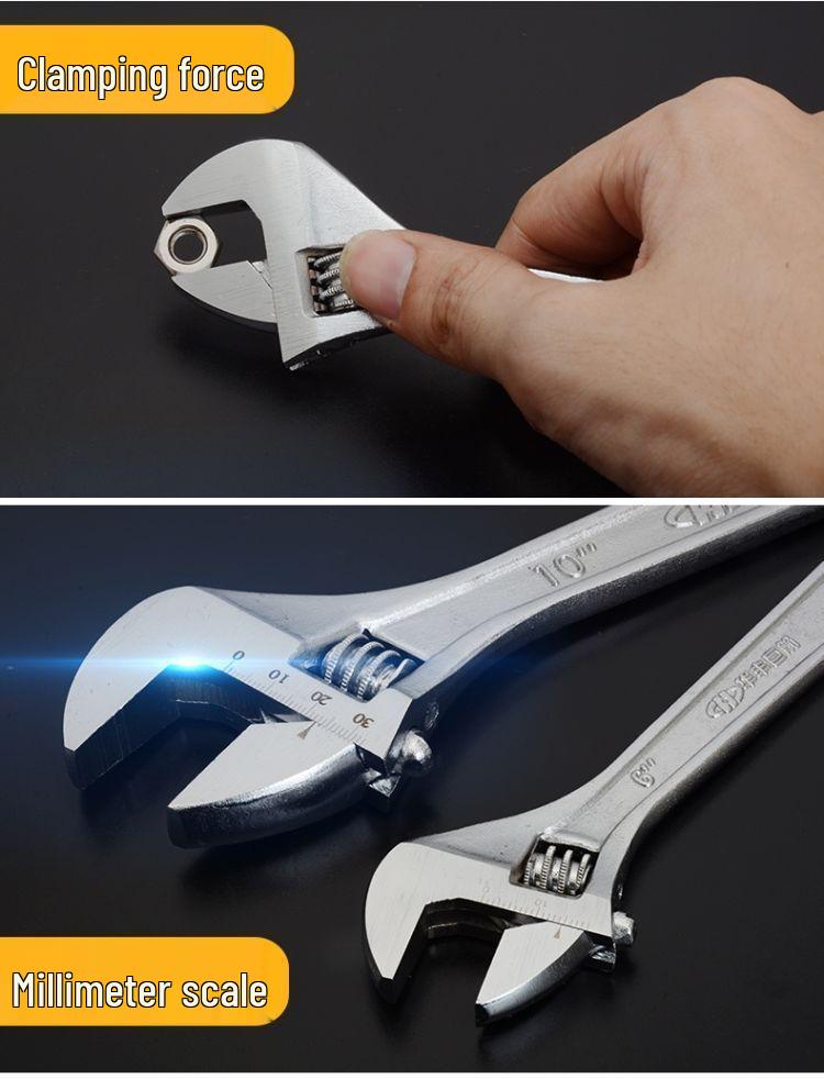 Universal Adjustable Wrench - Multifunctional with Large Opening (6-18 inches) High Hardness