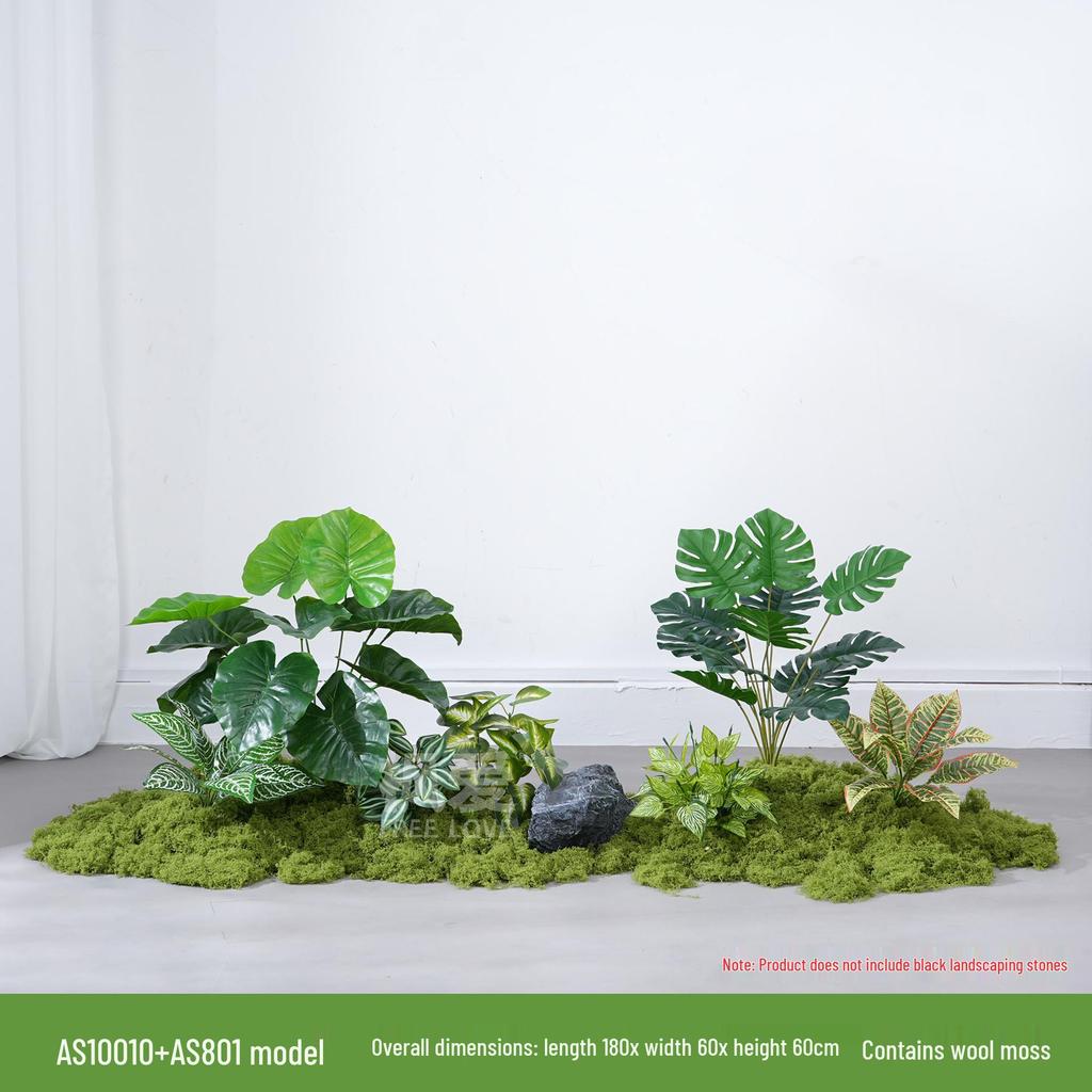 Luxury Faux Green Plant and Flower Decor - Indoor Moss and Grass Clusters for Elegant Landscaping.