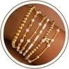Turandoss 18K Gold Plated Beaded Stretch Initial Bracelet for Women Gifts