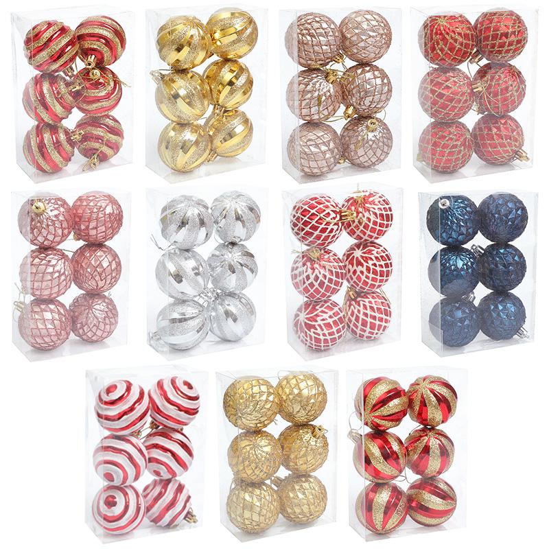 6szt 6cm bombki choinkowe ozdoby choinkowe wiszące zawieszki Navidad Noel noworoczny świąteczny wystrój imprezy do domu
