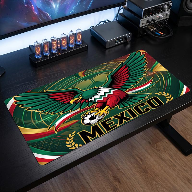 Mexico footbal Crest Mouse Pad, Extended Non Slip Rubber Desk Mat for Gaming Office Laptop Fan Gift