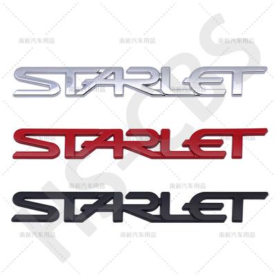 3D  Metal Car Body Emblem Starlet Logo Tailgate Letter Decals Styling Badge Rear Trunk Fender Emblems Sticker Accessories