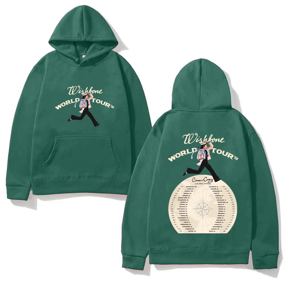 WISHBONE WORLD TOUR 2026 Conan Gray Hoodie Casual High Quality Print Harajuku Sweatshirt with Hooded Fleece Comfortable Hoody