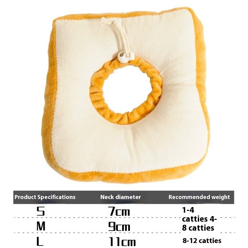 Soft Adjustable Toast Avocado Shaped Cotton Pet Elizabethan Pet Collar Wound Healing Collar Prevent Bite Neck Ring Pet Supplies