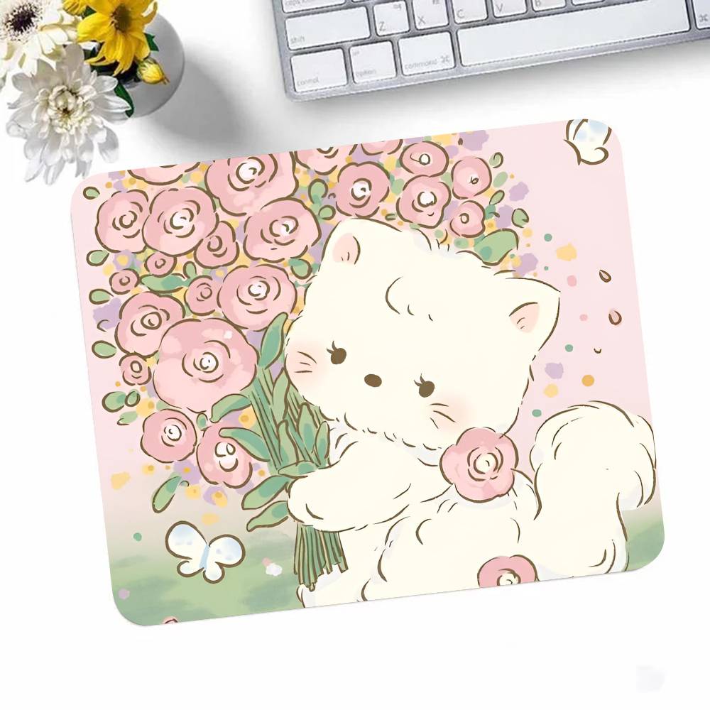 Cute Cartoon Mikko Illustration Mousepad Small LockEdge Mouse Pad For Gamers Computer Desk Pad Rectangular Anti-slip Rubber