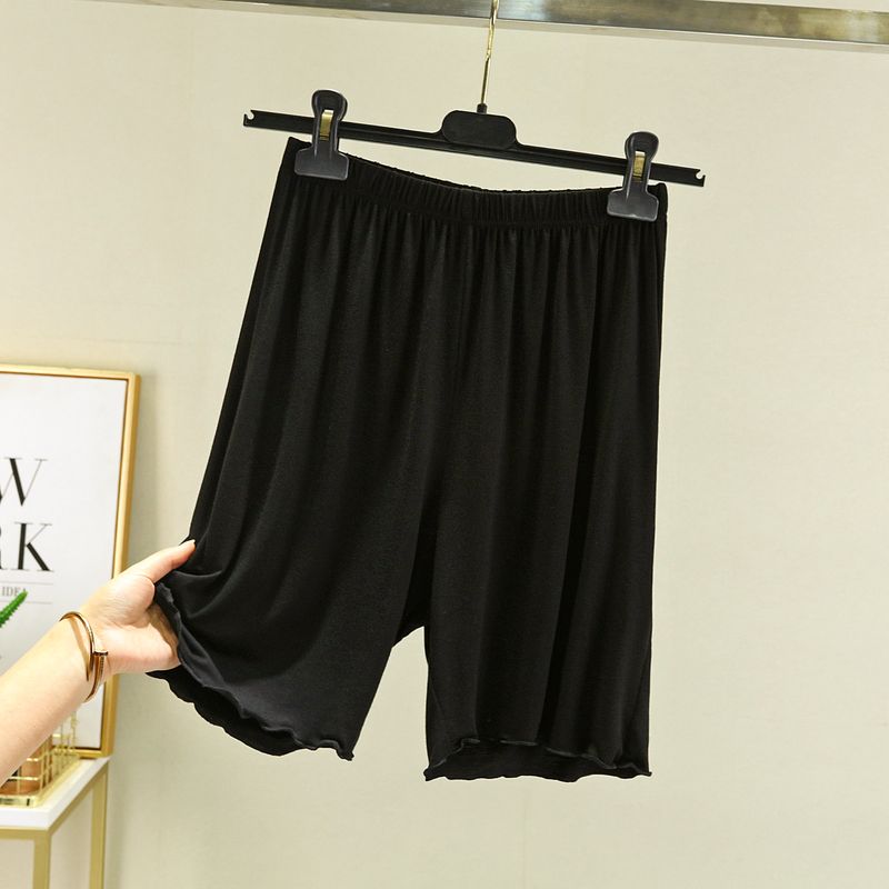 

Модальные шорты больших размеров летние тонкие с завышенной талией укороченные повседневные брюки хлопок шелк большие боксеры свободная домашняя одежда пижамные шорты Black L (Recommendation 50.00 kg-60.00 kg