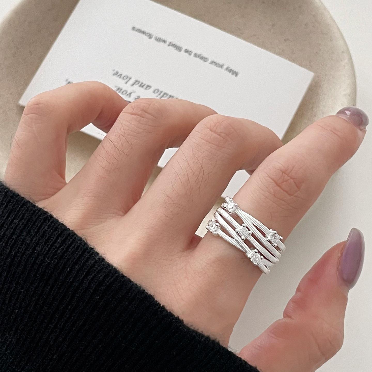 Trendy Multi-Layer Adjustable Women s Ring: Shiny, Versatile, and Stylish for Any Occasion Adjustable Open-End