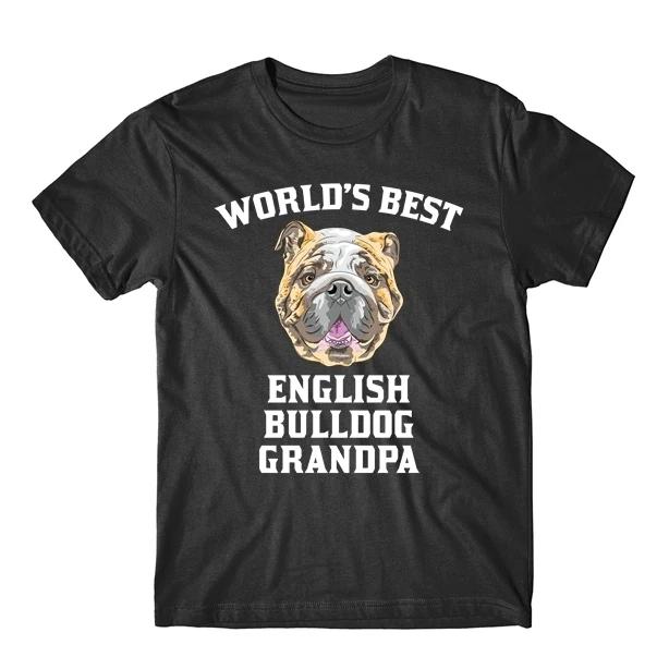 World s Best English Bulldog Grandpa Dog Graphic T-Shirt 4XL