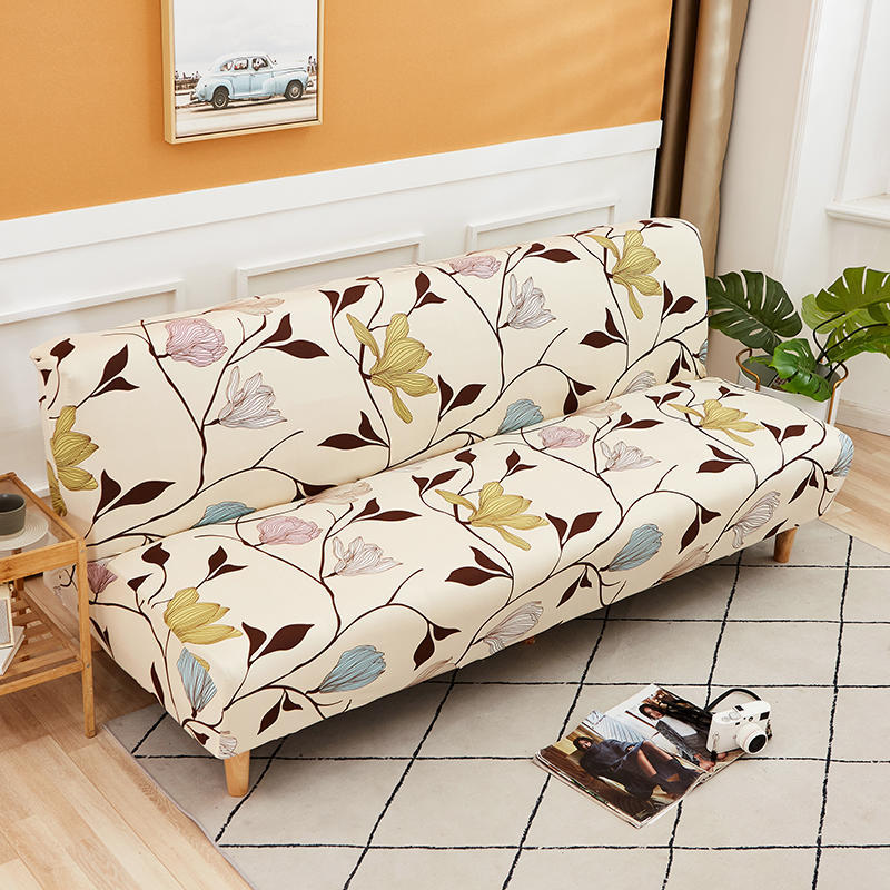 Universal Thickened Elastic Printed Brushed Sofa Bed Cover Without Armrests All-inclusive Fabric Sofa Cover