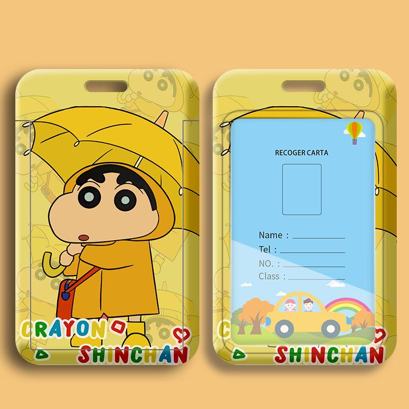 Crayon Shin-chan Cartoon Student Lanyard ID Badge Holder for Campus Use