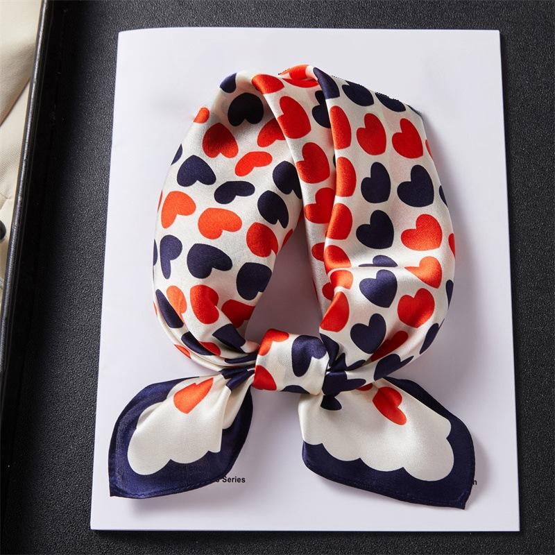 Love silk silk scarf 53cm mulberry silk scarf plain and elegant printing plain crepe satin square scarf Hangzhou silk scarf shawl 53*53cm