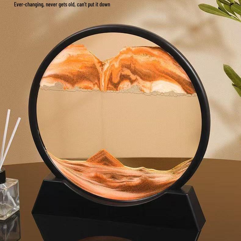 

Орнамент Песочные часы с картиной из зыбучих песков: Элегантное художественное украшение для гостиной, тумбы под телевизор или офисного стола – идеальный подарок для дома в стиле легкой роскоши. White Frame [Yellow]