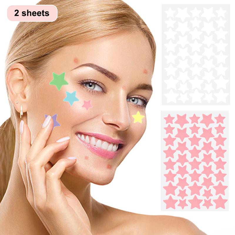 72/80 Pièces Coloré Mignon Étoile Forme de Cœur Autocollant Traitement Acné Invisible Couvre Acné Patch Bouton Soin de la Peau
