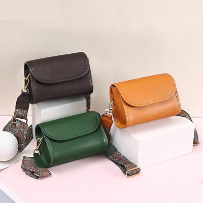 Fashion Genuine Leather Women Small Bag Solid Color Natural Real Cowhide Versatile Shoulder & Crossbody Bags