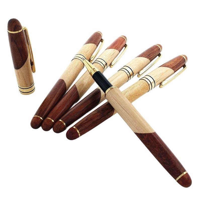 Wood Ballpoint Pen with Metal Pen Clip Business Roller Pen Office Singing Pen For Writing Note Taking Journaling