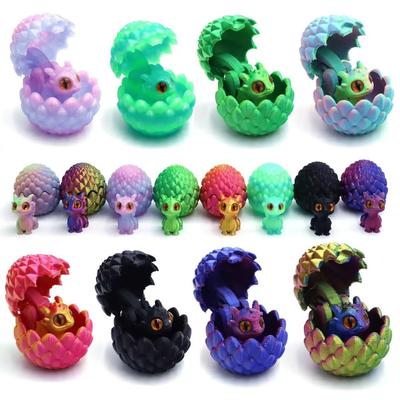 3D Printed Toy Model Mini Dragon (with Eggs Random Eyes) for Home Decor Ornaments and Accessories Gifts for Kids