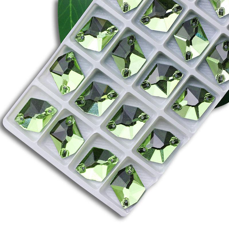 

Плоске дно, нерегулярний, подвійний отвір, пришивний ґудзик, багатокутна скляна страза для вечірньої та весільної сукні, аксесуари 13x17mm 20 pcs/bag