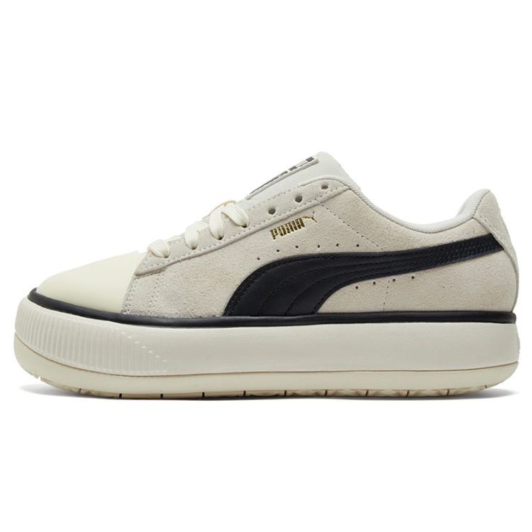 Puma Suede Mayu Tc Thick Sole Low Top Sneakers Women Sneakers Ivory Black 385234-02