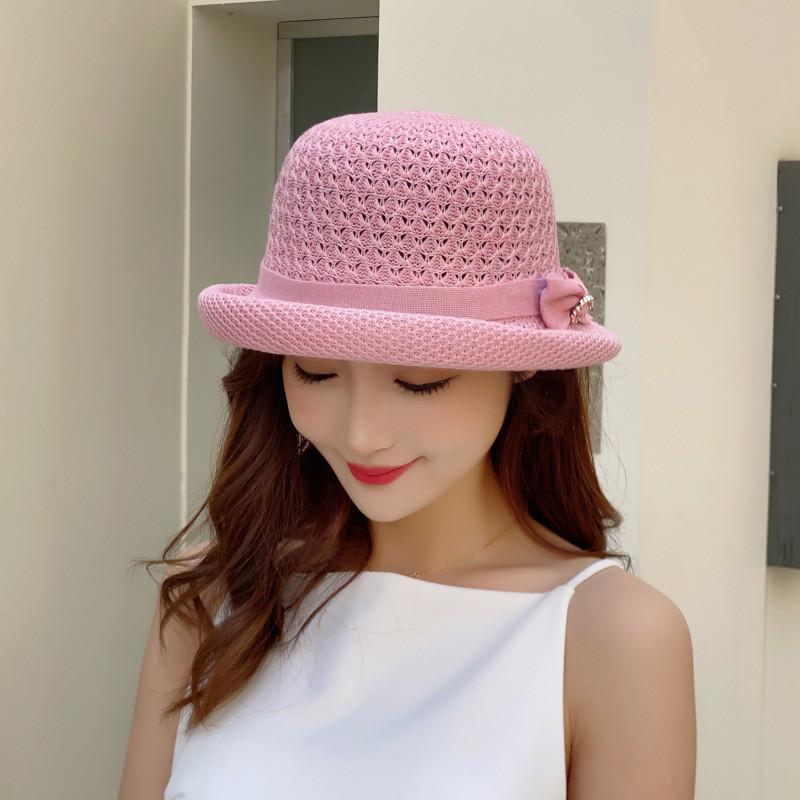 Summer Breathable Woven Sun Hat With Curved Brim For Moms And Outdoors