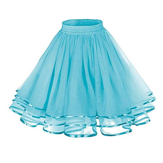 Síťovaná tylová sukně s elastickým pasem Jednobarevná třívrstvá princezna sukně Cosplay Svatební večírky