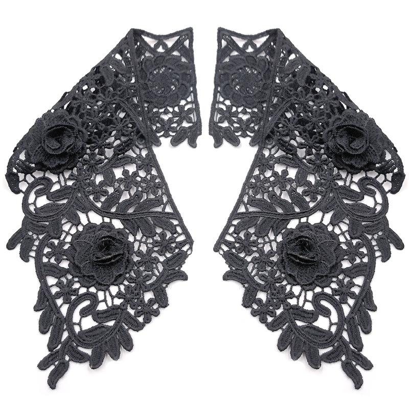 Water Soluble Lace Hollow Embroidery Shoulder Flower Doll Collar Lace Accessories Leaf Pattern Three-Dimensional Hollow Applique Fake Collar