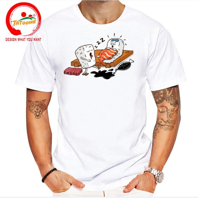 Funny Design Sleepwalking Sushi Sred Doublet Unisex Fashion Trendy Casual Clothing Stylish Tops Tee Shirt Leisure Tshirt Unisexs