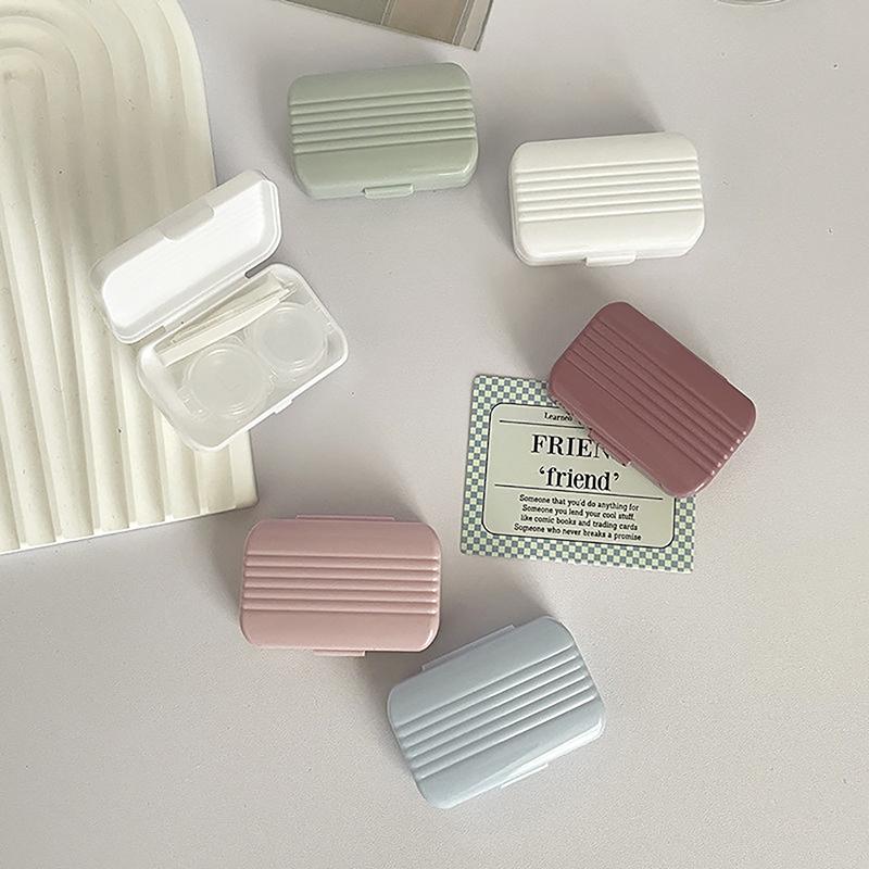 Candy Color Bærbar kontaktlinseboks for jenter Minimalistisk kontaktlinsebokssett Kontaktlinseoppbevaringsbeholder