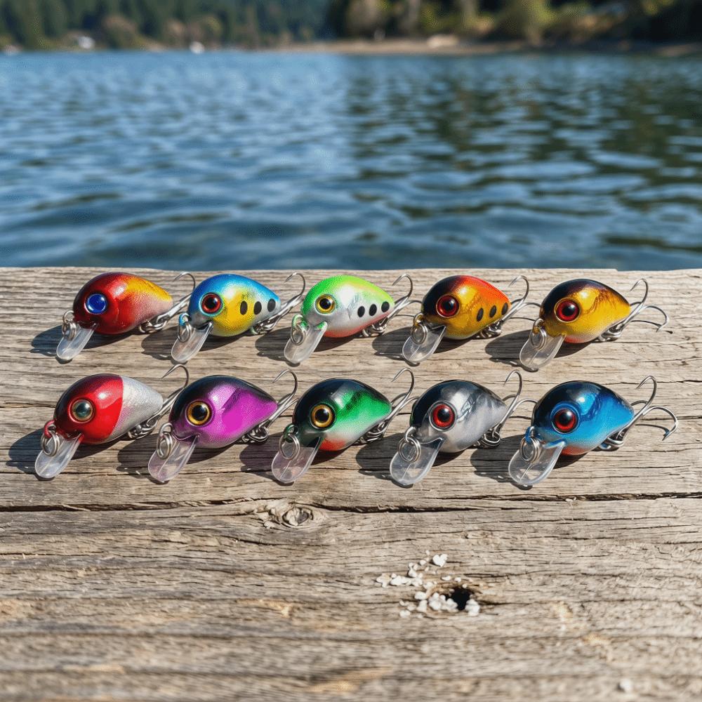 10PCS with 3D  Eyes Fishing Crankbaits ABS Fishing Lures Durable Sinking Lures  Freshwater Fishing