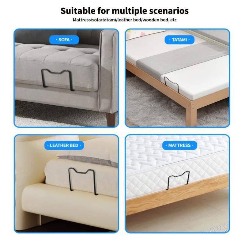 4pcs Metal Stabilizer Anti-Slip Anti-Shift Mattress Supports Wall-Mounted Easy Install for Mattress Sofa Cushion Tatami Blocker