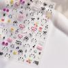 1pcs Cute Graffiti Lines Nail Art Stickers 5D Embossed Butterfly Rabbit Nail Art Accessory Stickers Self Adhesive Decal