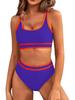 European and American Sexy Solid Color Split Bikini Swimwear for Women