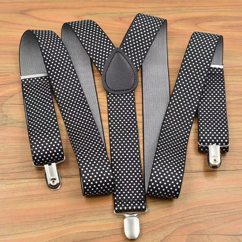 Adjustable Elastic Suspenders for Men & Women - Non-Slip Three-Clip Straps for Formal or Casual Wear