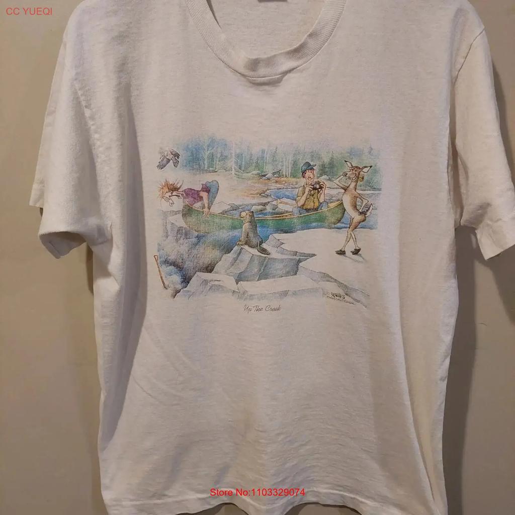 Up the Creek 80s Cartoon T Shirt Size Large Robert Hutchinson QUIPS 1982 Vintage vintage Washed Slightly Comfortable Stylish