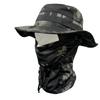 Outdoor Sonnenschutz Camouflage Hut & Sturmhauben Set: Winddicht, Sonnenschutz für Bergsteigen, Angeln & Radfahren