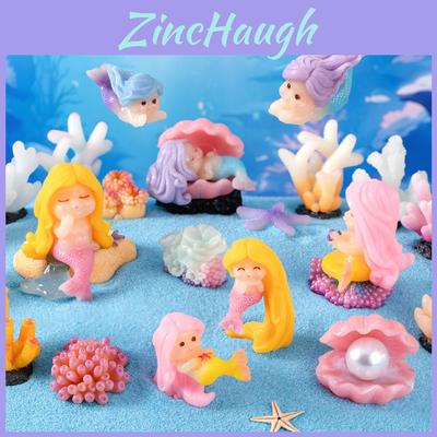 Charming Resin Coral Mermaid Figurine Adorable Aquarium Decor Miniature Ornament
