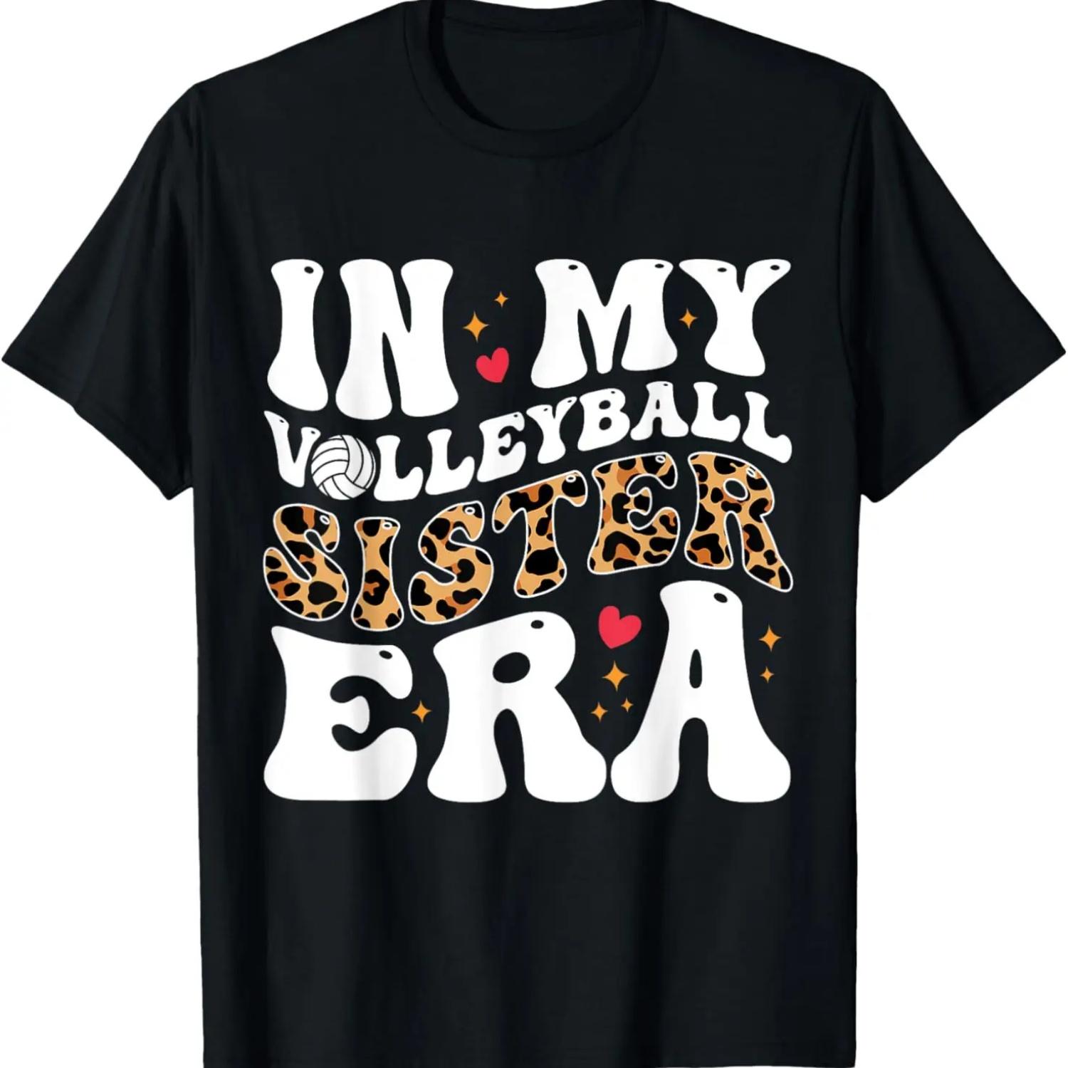В моей волейбольной сестринской эре Леопардовая шкура Сестра Волейбол Футболка S